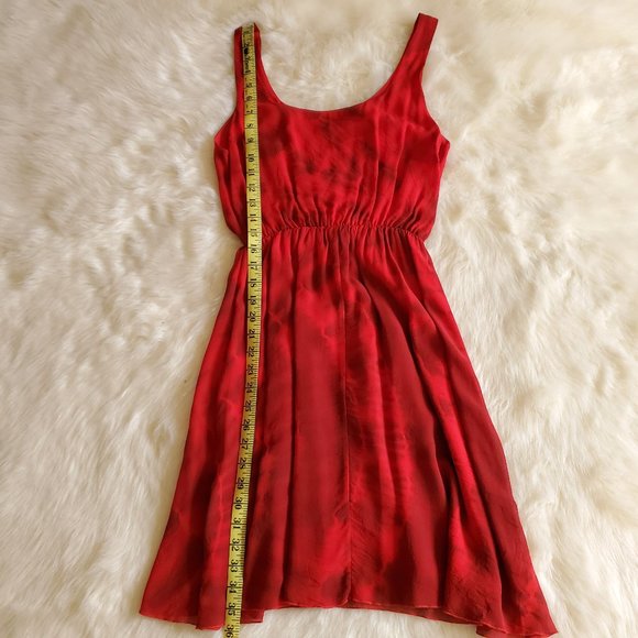 Alice + Olivia Red Dress Cabella Tie Dye Silk Dress Size XS EUC - Picture 16 of 16